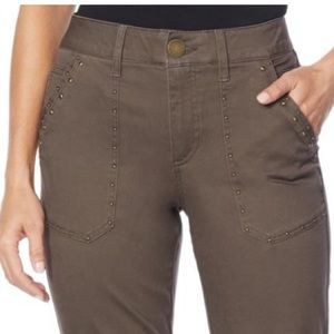 Democracy Brown High Rise Studded Pant Size 16